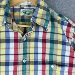 Sawgrass Ltd Plaid Shirt Mens M Multicolor Button Down Made in USA